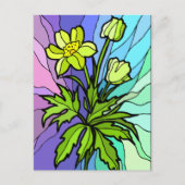 Stain Glass Daisy Post Kaart (Voorkant)