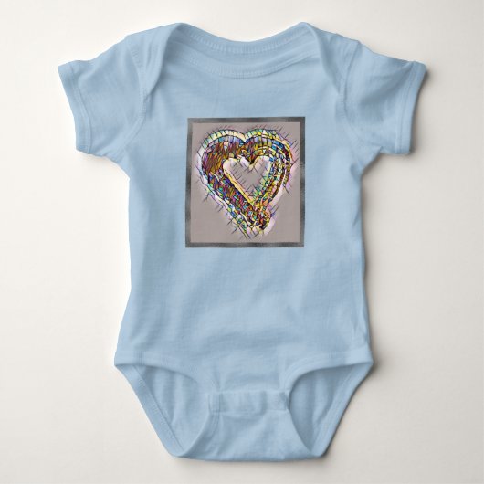 Stain Glass Hearts Baby Bodysuit (Voorkant)