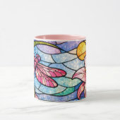 Stain Glass Lilies and Dragonflies Pink Mok (Midden)