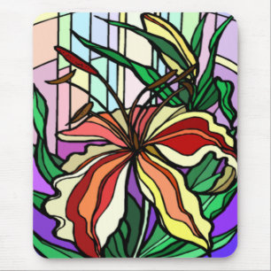 Stain Glass Lily Mousepad Muismat