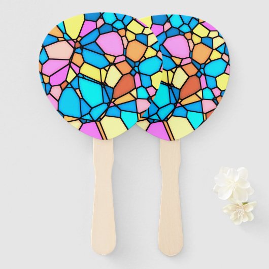 Stain Glass Lite Hand Fan Handwaaier (Voorkant en achterkant)