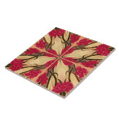 Stain Glass look Art Nouveau Pink Floral Pattern Tegeltje (Zijkant)