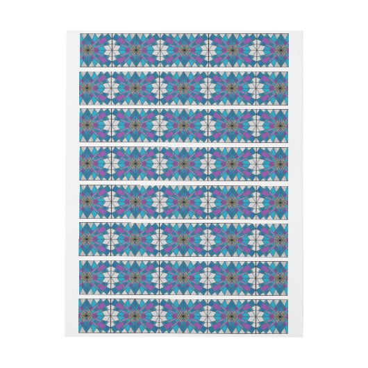 Stain Glass Ray Blue en Paars Adreslabel Wikkel (Vel)