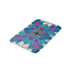 Stain Glass Ray Blue en Paars Badmat