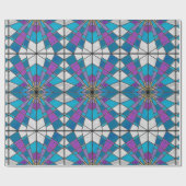 Stain Glass Ray Blue en Paars Cadeaupapier (Vlak)