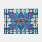 Stain Glass Ray Blue en Paars Deurmat (Voorkant)
