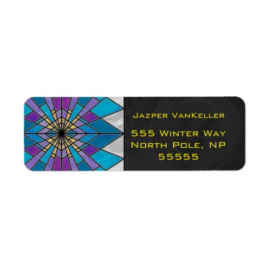 Stain Glass Ray Blue en Paars Etiket (Voorkant)