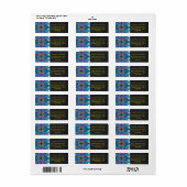 Stain Glass Ray Blue en Paars Etiket (Full Sheet)