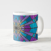 Stain Glass Ray Blue en Paars Grote Koffiekop (Voorkant rechts)