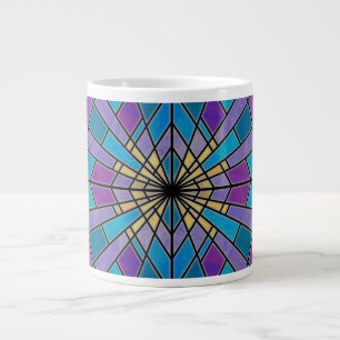 Stain Glass Ray Blue en Paars Grote Koffiekop