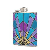 Stain Glass Ray Blue en Paars Heupfles (Links)