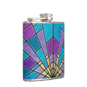 Stain Glass Ray Blue en Paars Heupfles (Rechts)