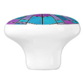 Stain Glass Ray Blue en Paars Keramische Knop (Zijkant)