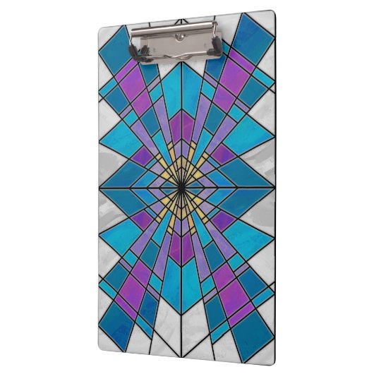 Stain Glass Ray Blue en Paars Klembord (Links)