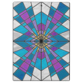 Stain Glass Ray Blue en Paars Klembord (Achterkant)