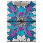Stain Glass Ray Blue en Paars Klembord (Voorkant)