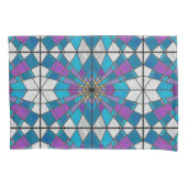 Stain Glass Ray Blue en Paars Kussensloop (Voorkant)