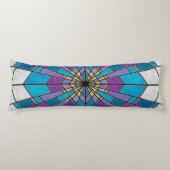 Stain Glass Ray Blue en Paars Lichaamskussen (Voorkant)
