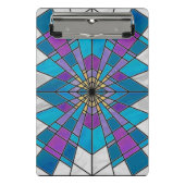 Stain Glass Ray Blue en Paars Mini Klembord (Voorkant)