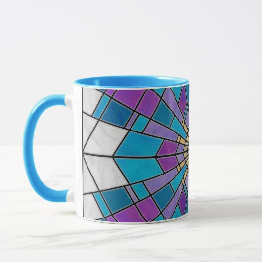 Stain Glass Ray Blue en Paars Mok (Links)