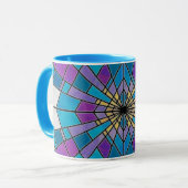 Stain Glass Ray Blue en Paars Mok (Voorkant links)