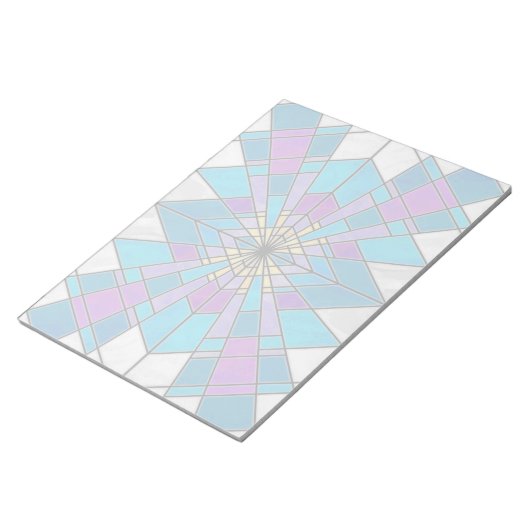 Stain Glass Ray Blue en Paars Notitieblok (Schuin)