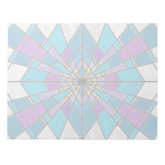 Stain Glass Ray Blue en Paars Notitieblok (Voorkant)