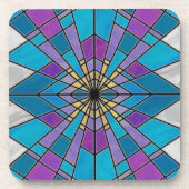 Stain Glass Ray Blue en Paars Onderzetter (Voorkant)