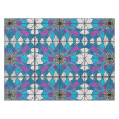 Stain Glass Ray Blue en Paars Tafelkleed (Voorkant (Horizontaal))