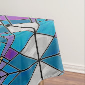 Stain Glass Ray Blue en Paars Tafelkleed (Voorbeeld)