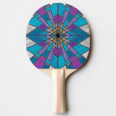 Stain Glass Ray Blue en Paars Tafeltennisbatje (Achterkant)
