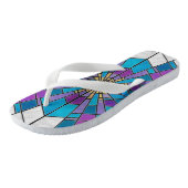 Stain Glass Ray Blue en Paars Teenslippers (Schuin)