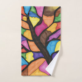 Stain glass tree art  handdoek