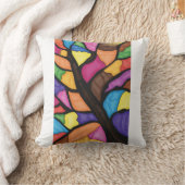Stain glass tree art  kussen (Deken)