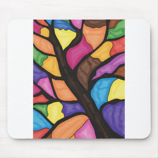 Stain glass tree art  muismat (Voorkant)
