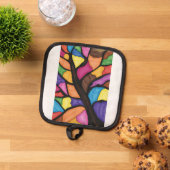 Stain glass tree art  pannenlap (Top down)