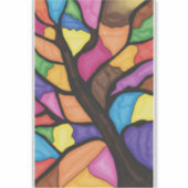 Stain glass tree art  sticker (Voorkant)