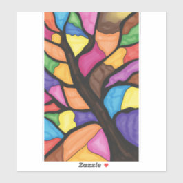 Stain glass tree art  sticker