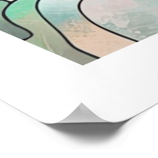 Stained Glass Abstract Floral Design Poster (Hoek)