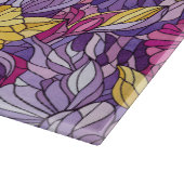 Stained Glass Abstract Purple Yellow Pink Snijplank (Hoek)