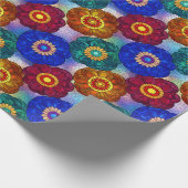 Stained Glass Abstract Red Green Blue Orange Cadeaupapier (Hoek)