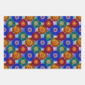 Stained Glass Abstract Red Green Blue Orange Inpakpapier Vel (Voorkant 3)