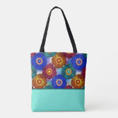 Stained Glass Abstract Red Green Blue Orange Tote Bag (Achterkant)