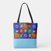 Stained Glass Abstract Red Green Blue Orange Tote Bag (Achterkant)