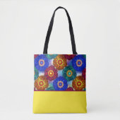 Stained Glass Abstract Red Green Blue Orange Tote Bag (Voorkant)