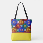 Stained Glass Abstract Red Green Blue Orange Tote Bag (Achterkant)