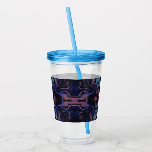 Stained Glass Acrylic Pour Tumbler Acryl Drinkbeker (Links)