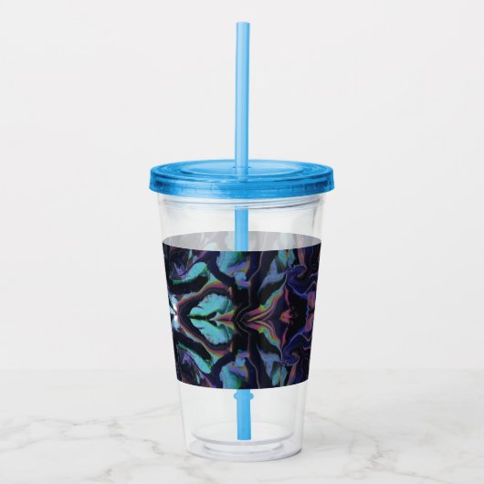 Stained Glass Acrylic Pour Tumbler Acryl Drinkbeker (Voorkant)