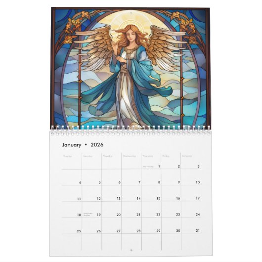 stained glass angels 2026 kalender (Jan 2026)