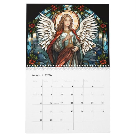 stained glass angels 2026 kalender (Mar 2026)